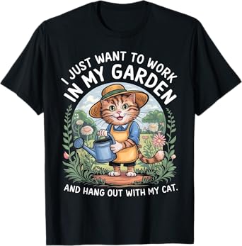 Gardening Cat Lover Gardener Garden Pet Plants Cats Women T-Shirt