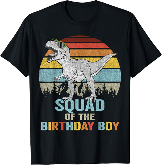 Squad of the Birthday Boy T Rex Dinosaur Friends Birthday T-Shirt