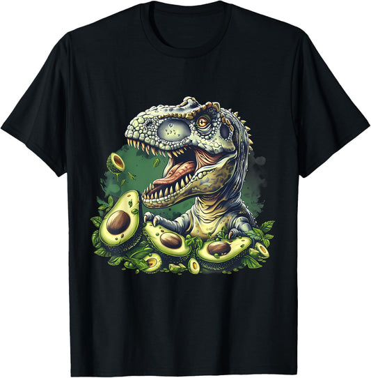 Avocado T-Rex Portrait Avocado Lover T-Rex Print Artwork T-Shirt