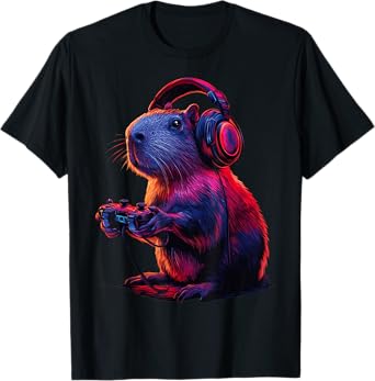 Capybara Funny Video Games Capybara Retro Vintage T-Shirt