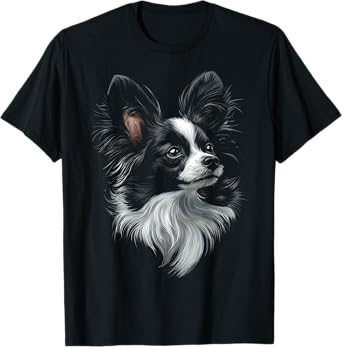 Papillon Dog Motif Pet Art Papillon Men Women Kids T-Shirt