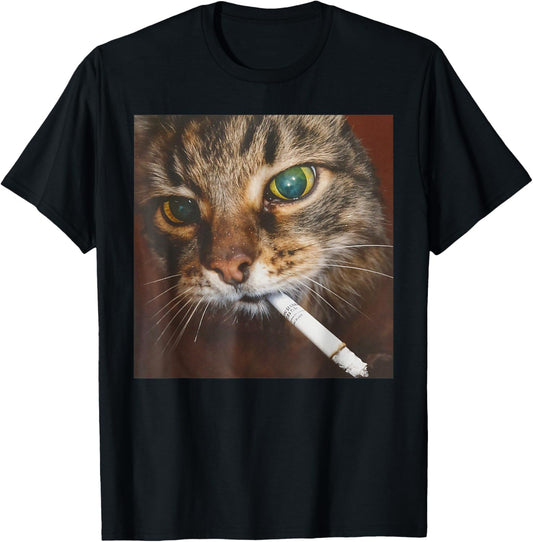 Funny Smoking Cat Meme T-Shirt