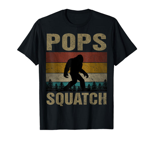 Pops Squatch Bigfoot Pops Sasquatch Yeti Family Matching T-Shirt