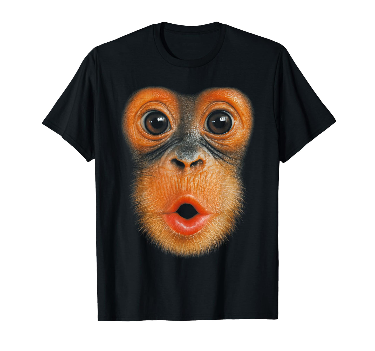 HUGvyn Monkey Blowing Face Monkey Halloween Costume Outfit T-Shirt