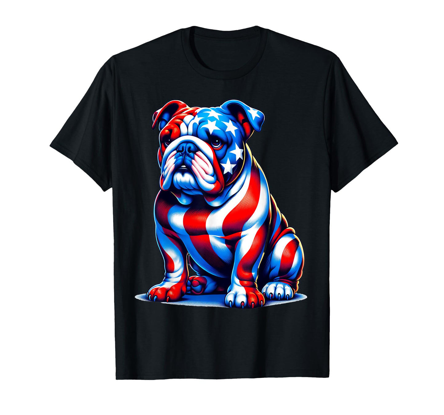 Cute English Bulldog USA Flag Women Dog Lover 4th Of July T-Shirt