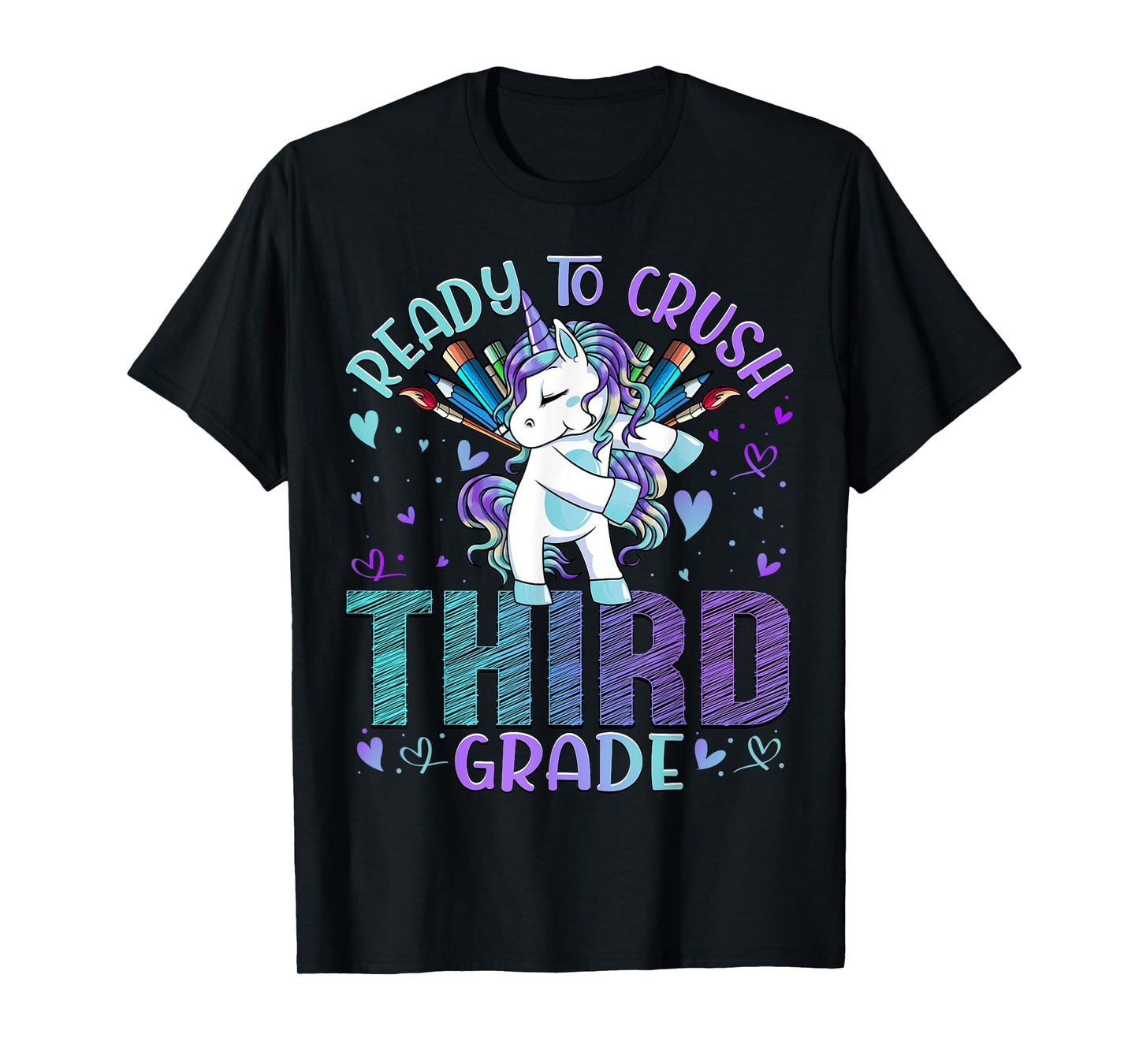 Ready to Crush Third 3rd Grade Back To School Unicorn Kids T-Shirt