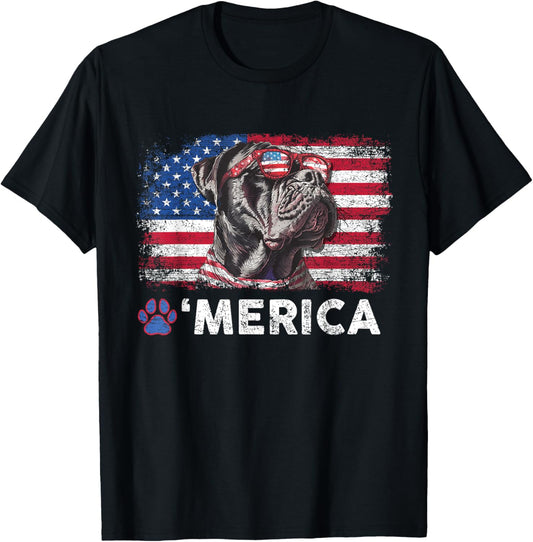 Mastiff Merica Flag Patriotic Dog Mastiff 4th of July T-Shirt
