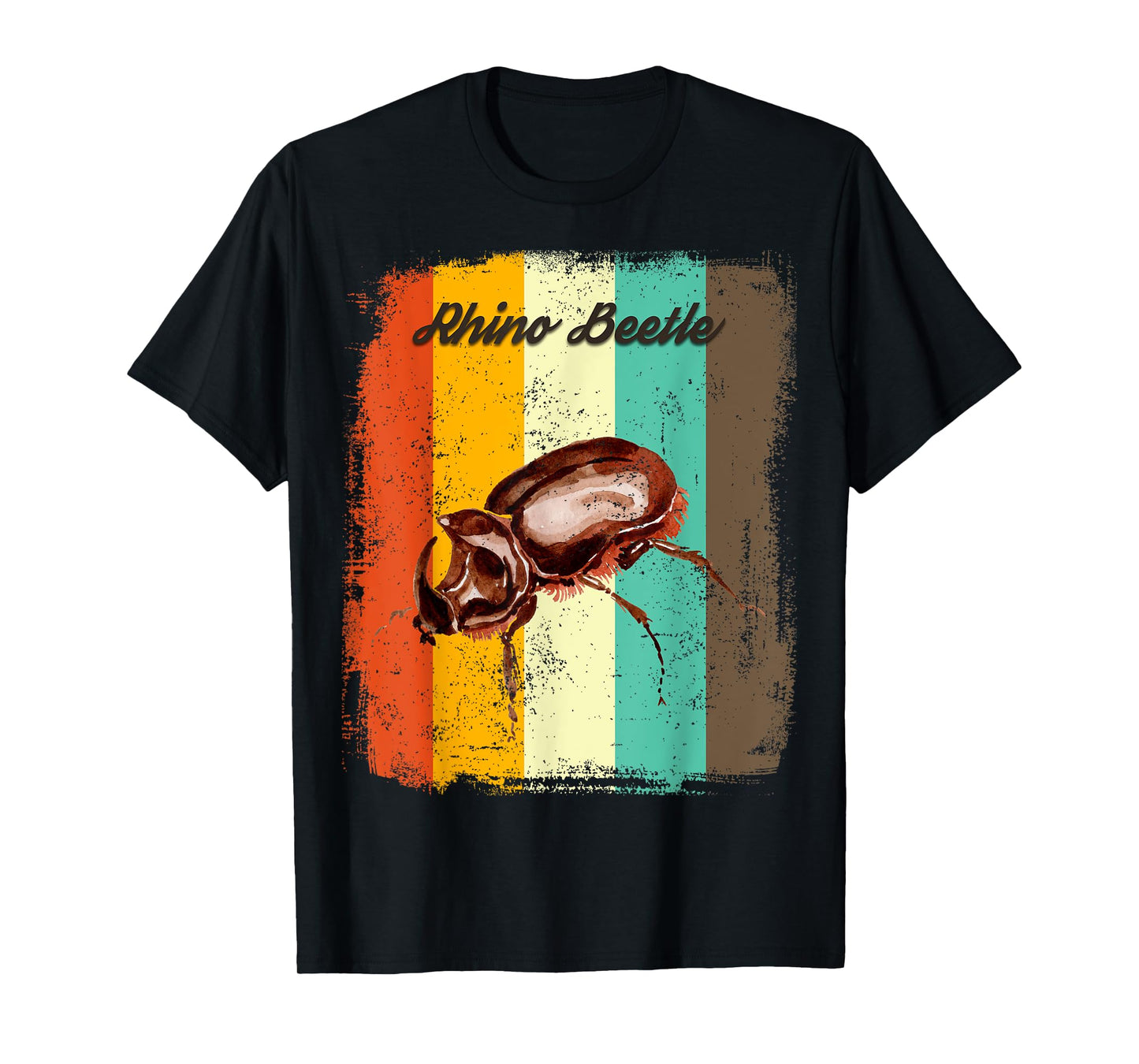 Rhino Beetle Dynastinae Retro 70s Vintage Insect Lover Art T-Shirt