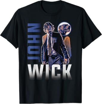 John Wick Modern Logo with John and Dog Action Movie Men Women T-Shirt