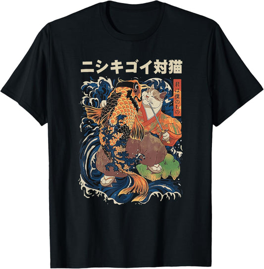 cat with koi fish tattoos T-Shirt