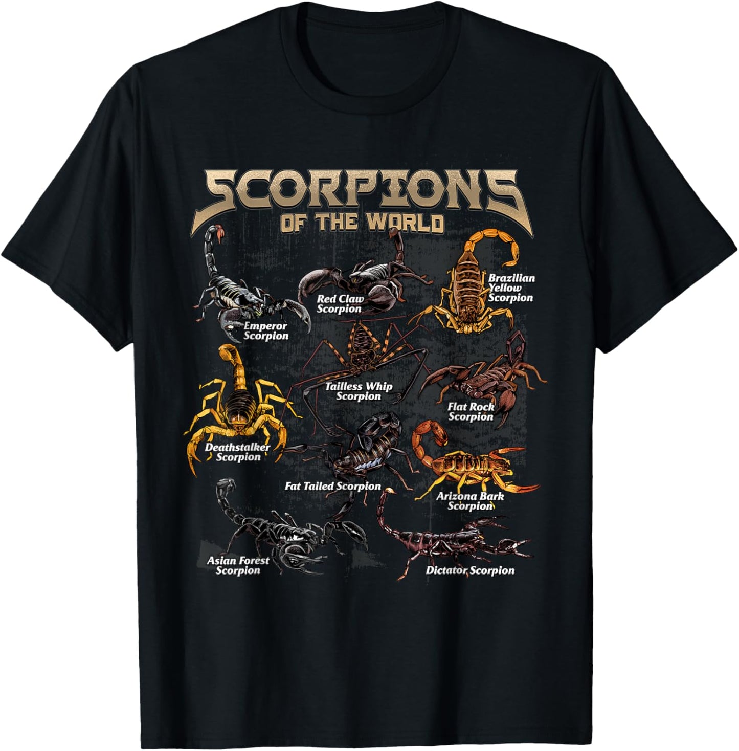 Scorpions Animals of the World Sting Educational Arachnology T-Shirt
