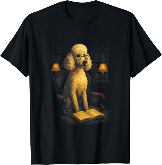 Poodle Reading Library Literary Humor T-shirt