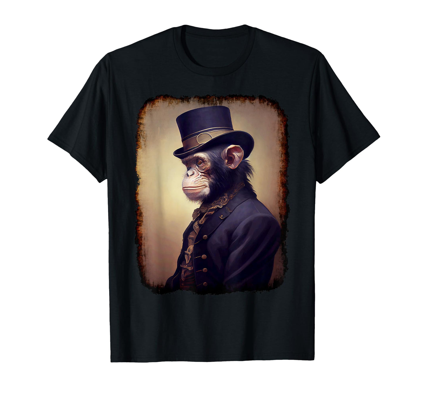 Victorian Style Portrait Of A Chimpanzee, Steampunk, Monkey T-Shirt