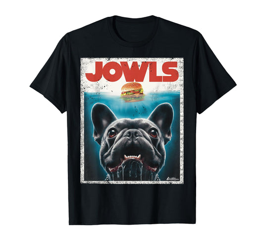 Funny Black French Bulldog Jowls Top, Frenchie Mom, Dog Dad T-Shirt