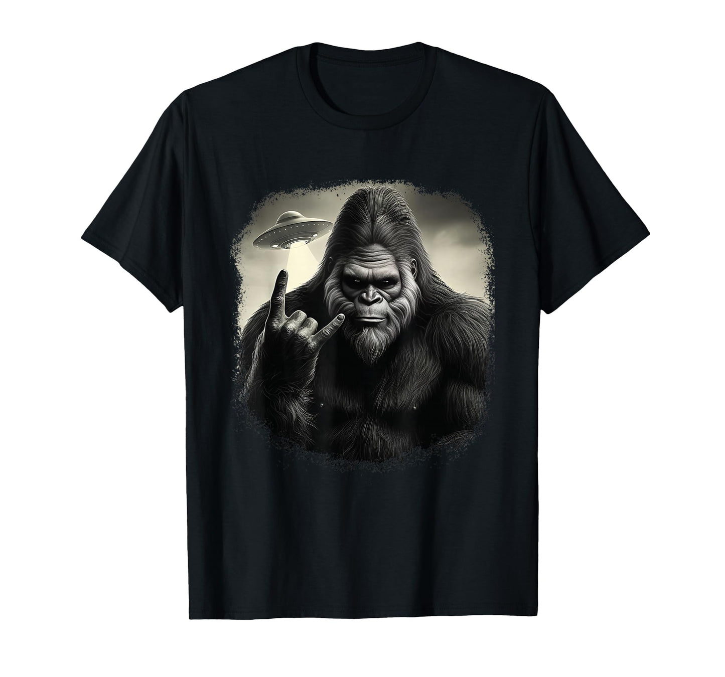 Funny Bigfoot Rock & Roll Selfie Mythical Sasquatch Believer T-Shirt