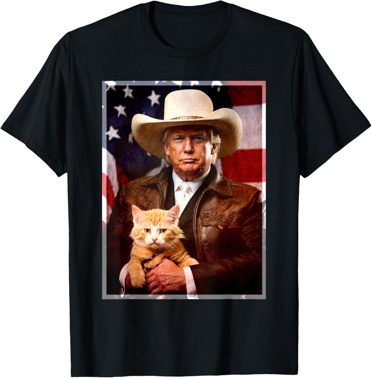 Donald Trump Cat Shirt Funny Cowboy Trump 2024 Republican T-Shirt