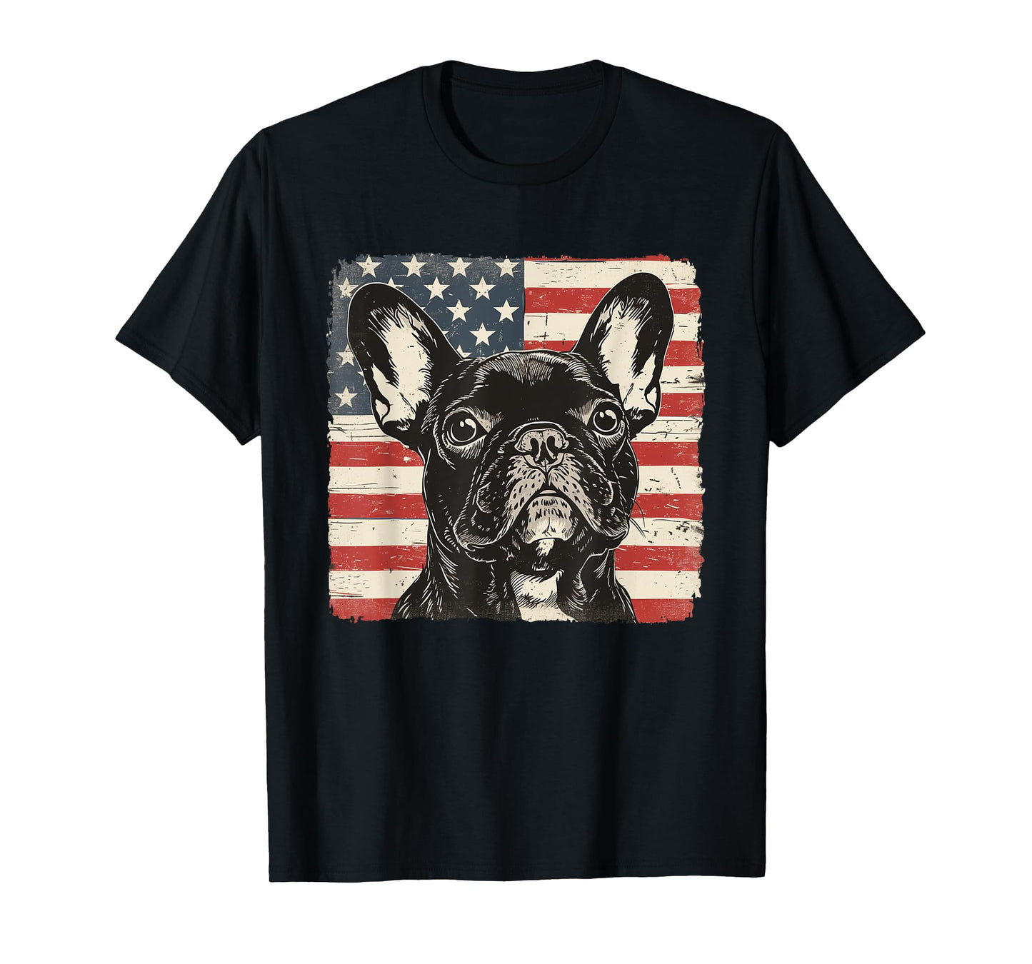 French Bulldog Dog Pop Art USA Flag Shirt July 4th Men Women T-Shirt