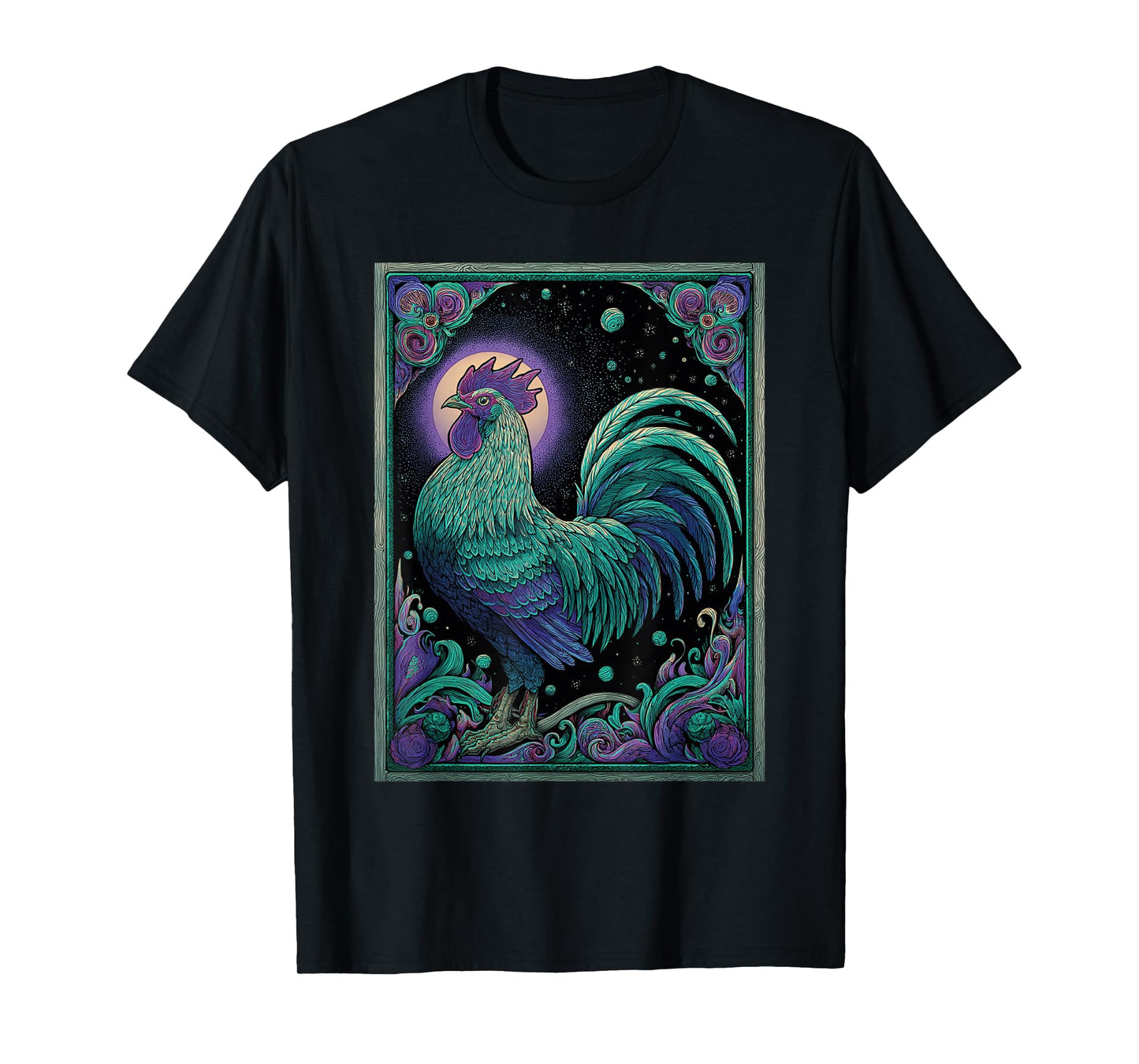 Galactic Rooster Psychedelic Chicken Space T-Shirt