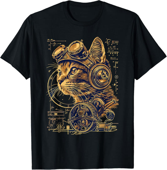 Steam Punk Art Cat Kitten Steampunk T-Shirt