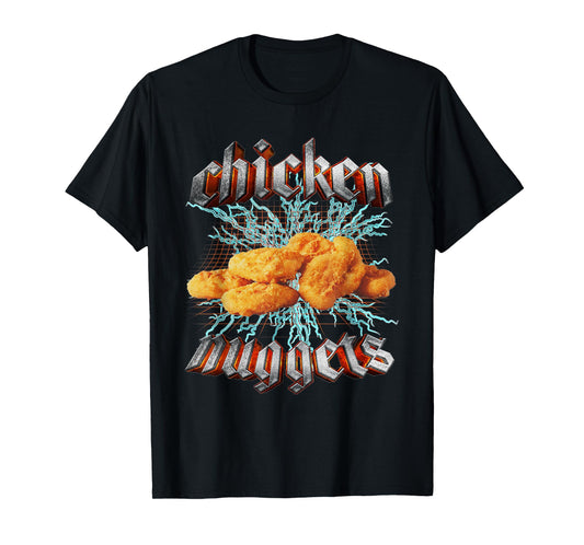 Chicken Nuggets Heavy Metal World Tour Hardcore Music T-Shirt