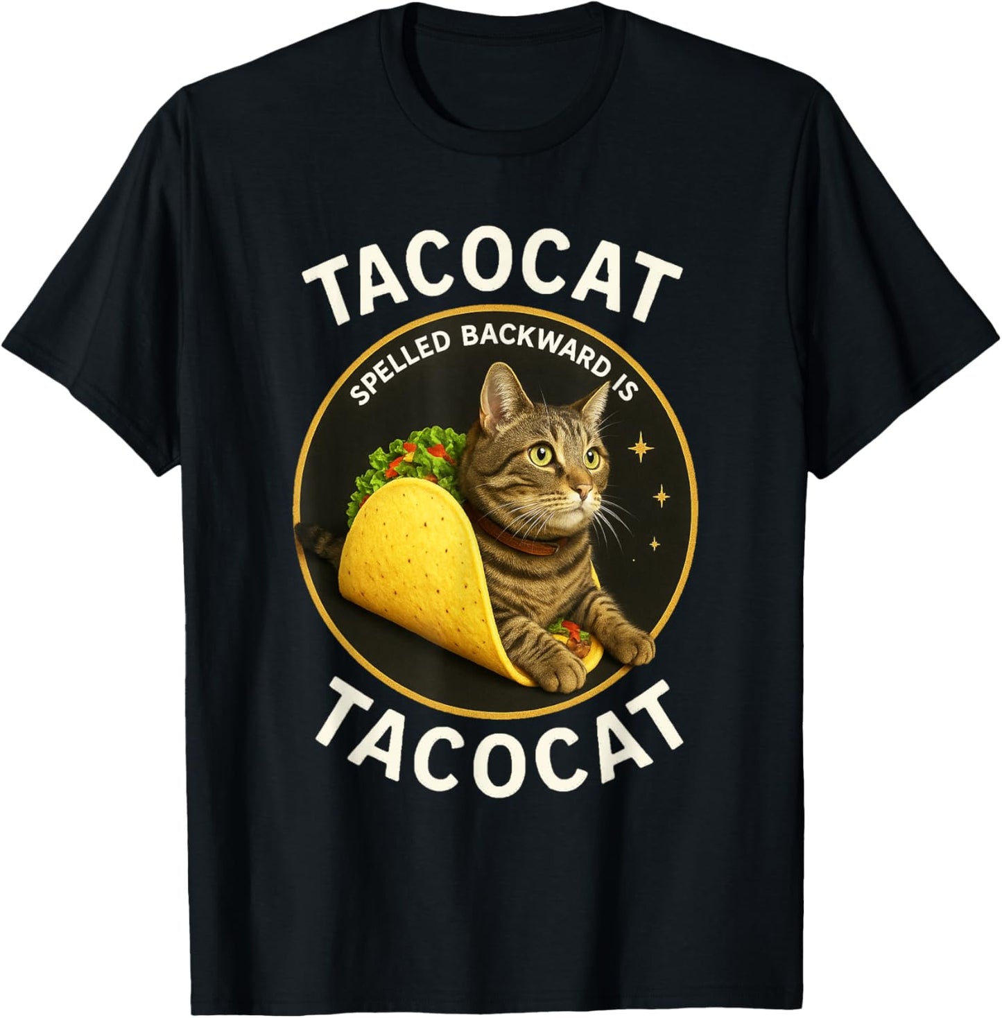 Tacocat Spelled Backward Is Tacocat Funny Cat T-Shirt