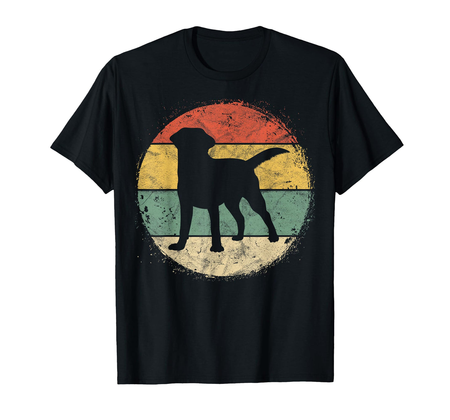Circular Retro Labrador Owner Gift Golden Black Lab Dad Mom T-Shirt
