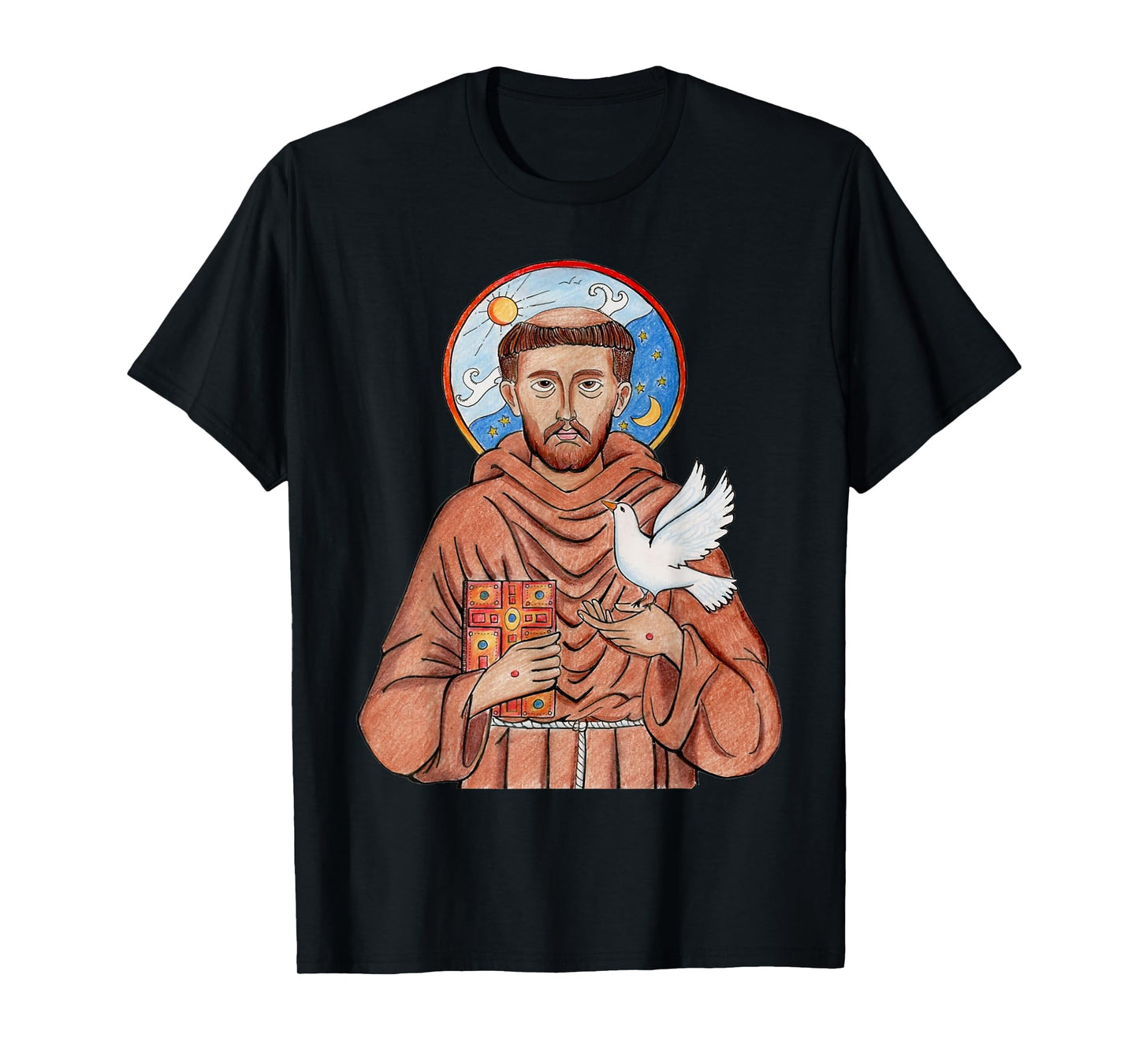 St Francis of Assisi Art Patron Saint of Animals Catholic T-Shirt