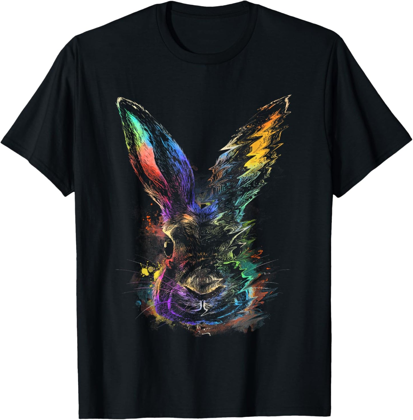 Rabbit Animal Art Colourful Artwork R T-Shirt
