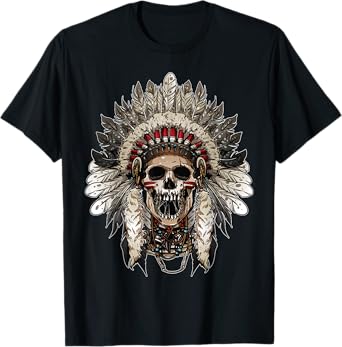 Chief Head Native American Indians Warbonnets Headdress T-Shirt
