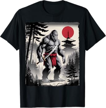 Samurai Bigfoot Japanese Vintage Art Gifts For Men Women Kid T-Shirt