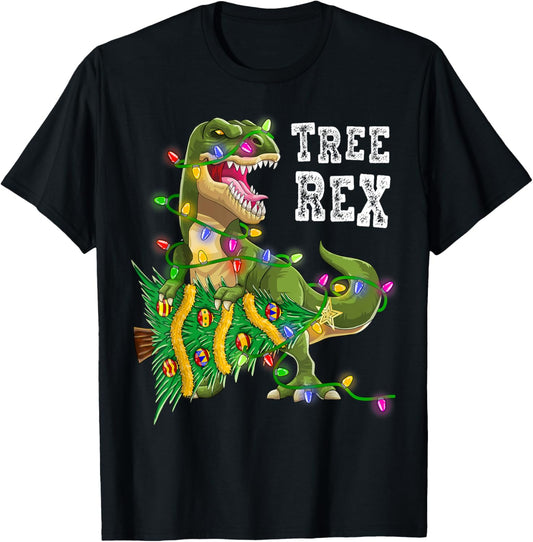 Dinosaur Christmas Shirt Tree Rex Men Boys Kids Xmas Gifts T-Shirt