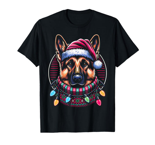 Christmas German Shepherd Xmas Shepherd Mom Dog Lover Womens T-Shirt