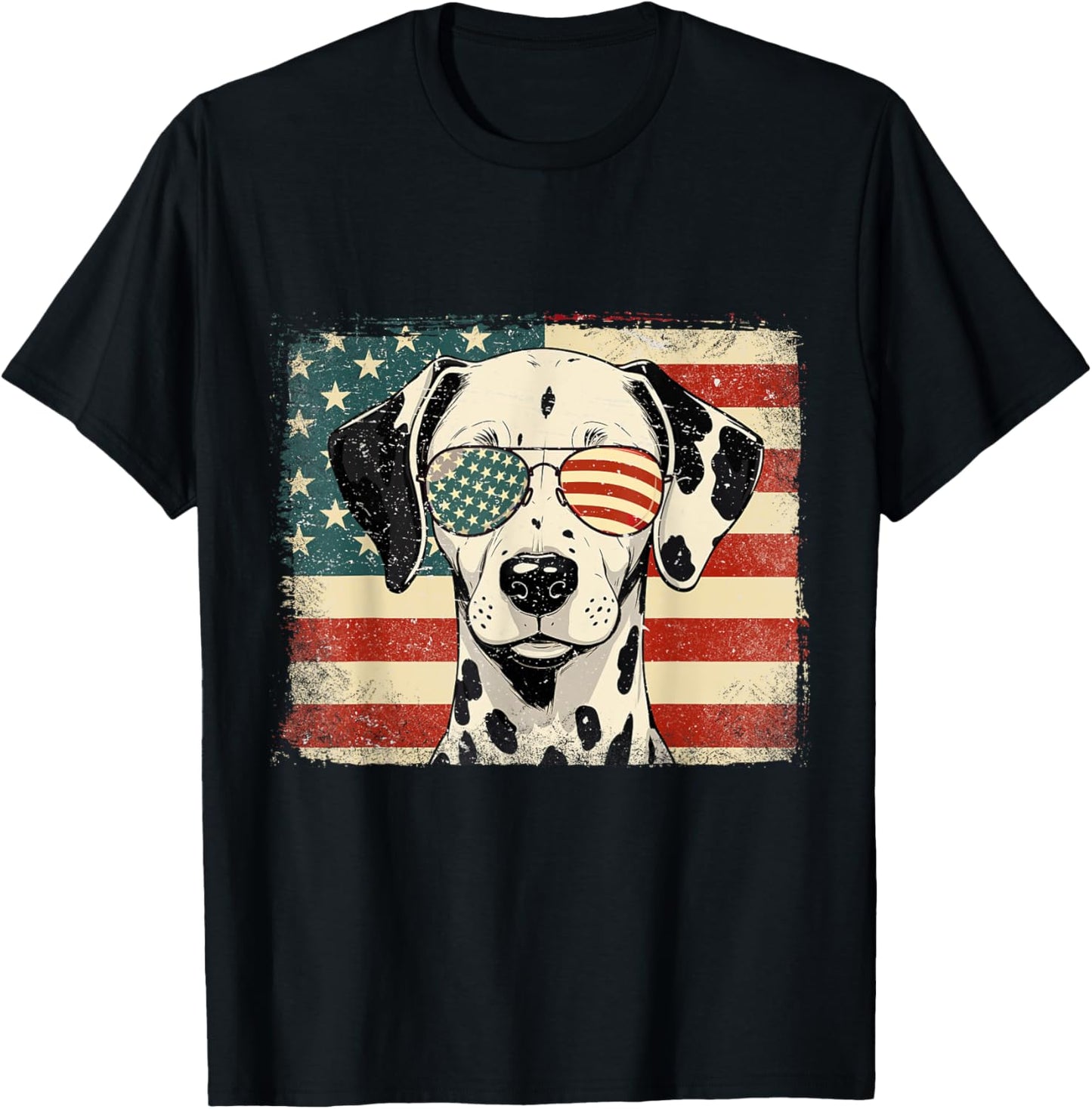 Patriotic Dalmatian Dog Lover USA Flag 4th Of July T-Shirt