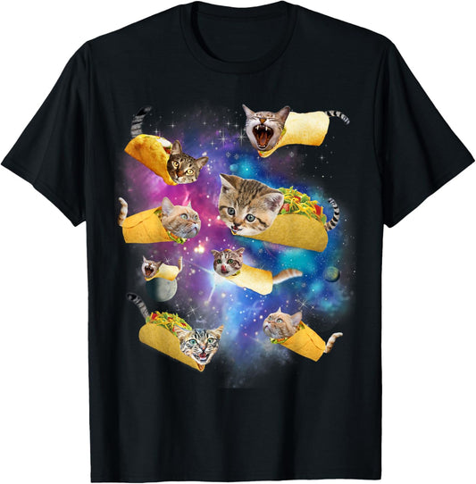 Burrito Pizza and Taco Cat in Space - Tacocat Tee Gift Idea T-Shirt
