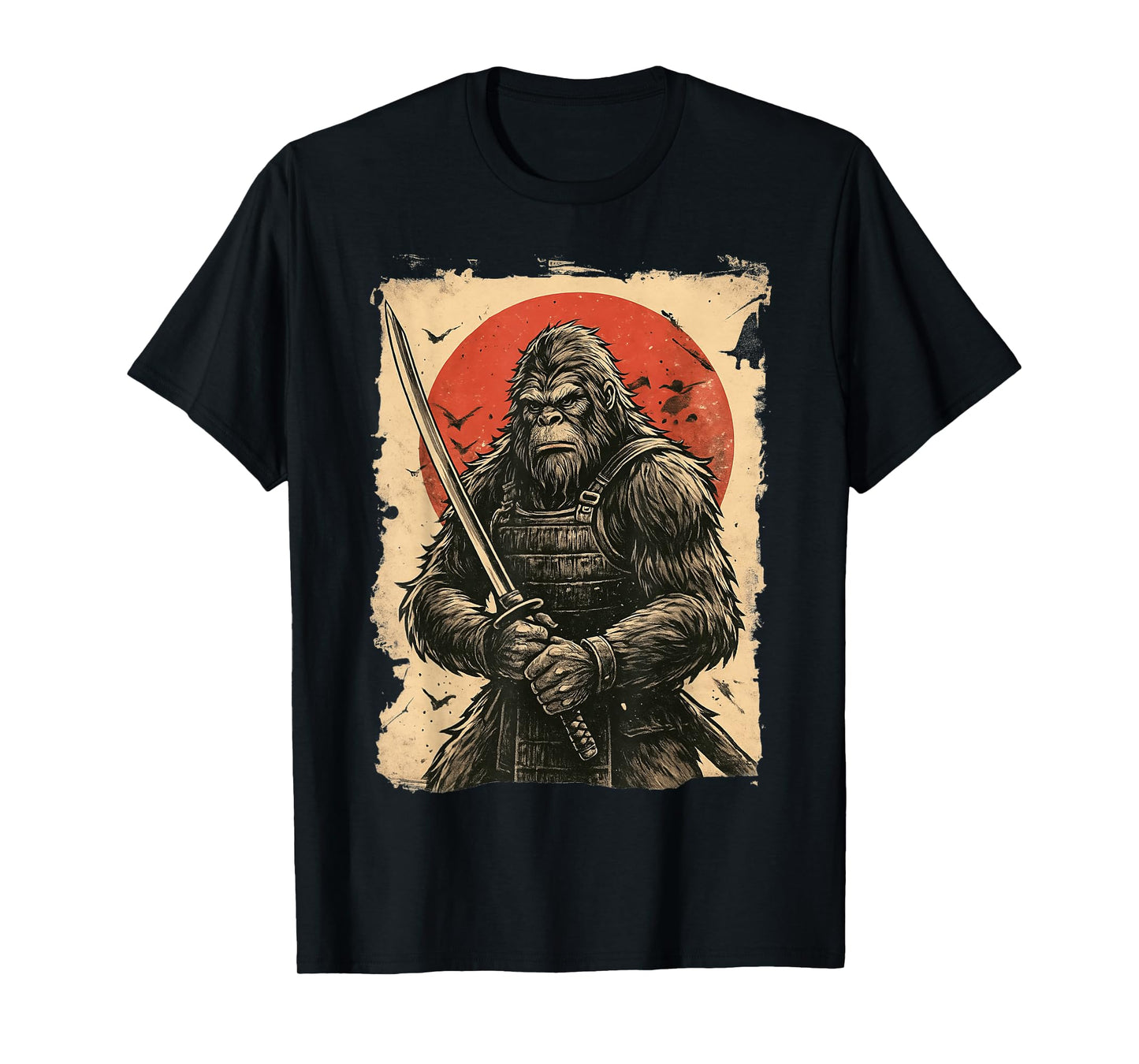 Bigfoot Samurai Japanese Sword Sasquatch T-Shirt