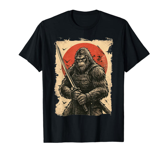 Bigfoot Samurai Japanese Sword Sasquatch T-Shirt