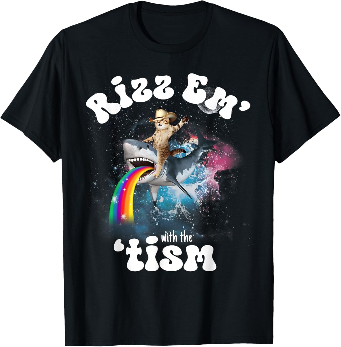 Rizz Em With The Tism Funny Meme Y2K Cat Autism Awareness T-Shirt