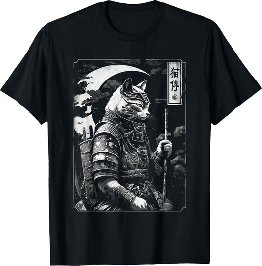 Samurai Cat, Japanese Cat Art, Tarot Aesthetic, Cat Lover T-Shirt
