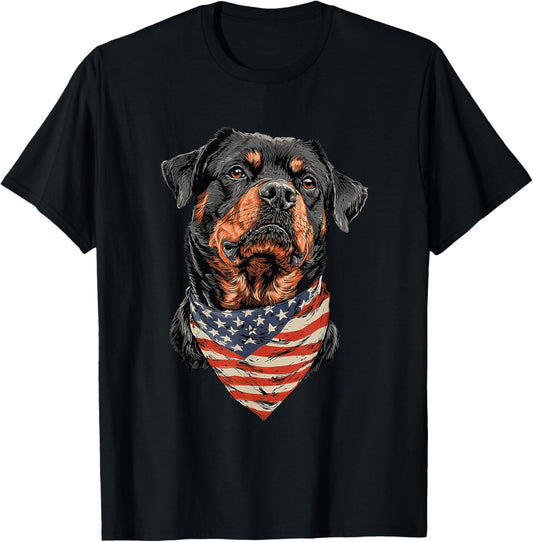Rottweiler American Flag T-shirt