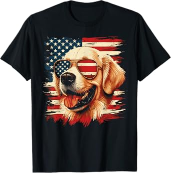 4th Of July Dog Labrador Golden Retriever Women Men Kid T-Shirt