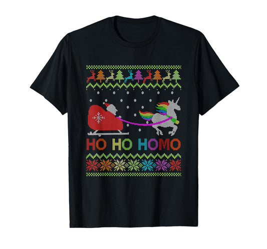 HoHo Homo Gay Christmas Sweater LGBT Pride LGBTQ Proud Ally T-Shirt