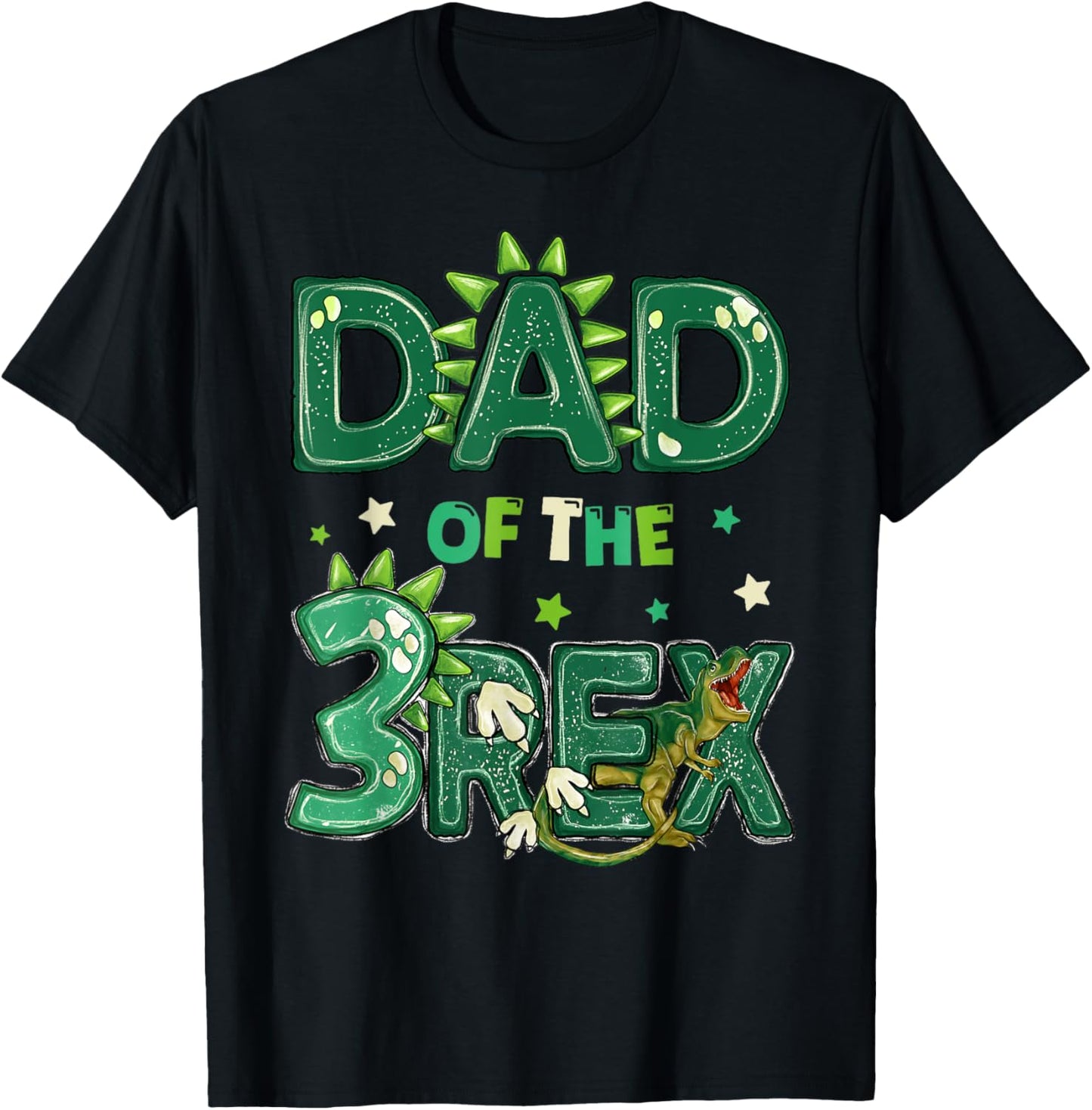 Dad Of The Three Rex Birthday Dinosaur Family Matching T-Shirt