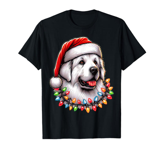 Great Pyrenees Dog Christmas Hat Xmas T-Shirt