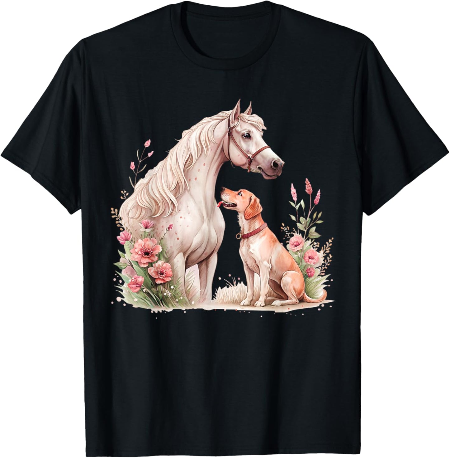 Horse And Dog Silhouette Love Harmony T-Shirt