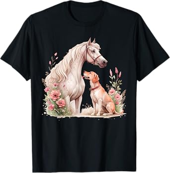 Horse And Dog Silhouette Love Harmony T-Shirt