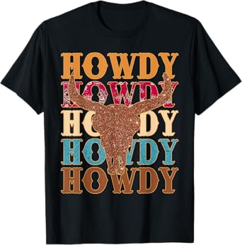 Howdy Rodeo Western Country Southern Cowgirl Vintage T-Shirt