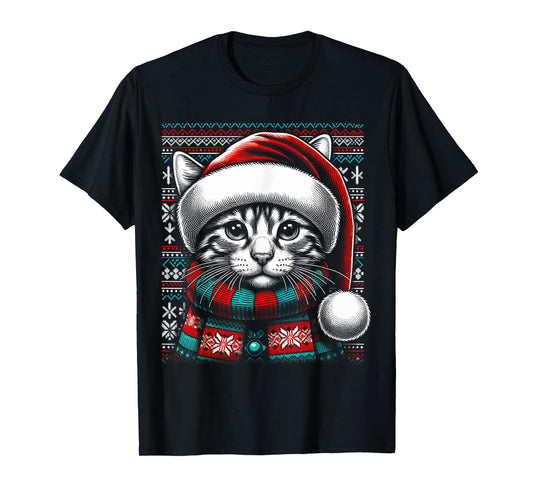 Christmas Cat Lover Funny Festive Holidays Cute Kitten Xmas T-Shirt for Men Women Kids