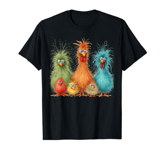 Retro Eagerlys Colorful Funny Chicken Art, for Men Women Kid T-Shirt