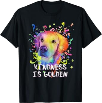 Kindness Is Golden Rescue Dog Golden Retriever Adopt T-Shirt for Men Women