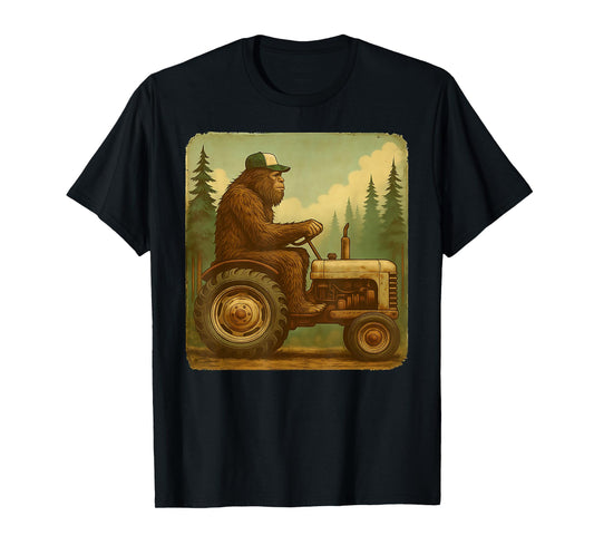 Bigfoot Tractor Farmer Design for Men Farming Farm Dad T-Shirt